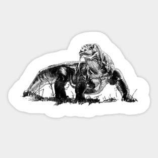 Komodo Dragon Ink Drawing Sticker